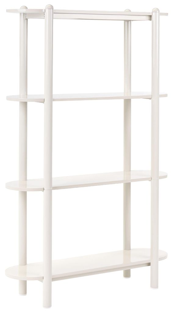 BELIANI Bücherregal Beige MDF-Platte 170 cm Hoch 30 cm Tief mit Metallgestell 3 Ebenen Oval Schmal Offen Modernes Standregal