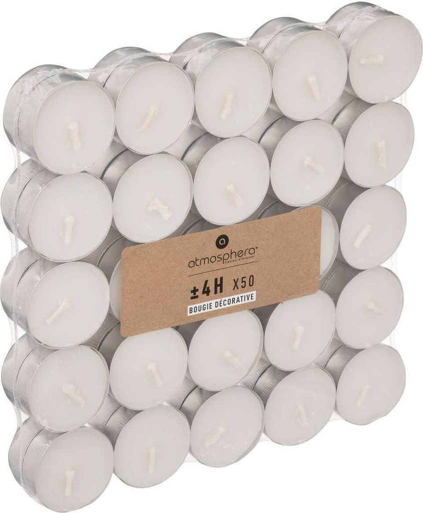 Set aus 50 kerzen "many" weiß 11g  - Atmosphera créateur Image du produit 