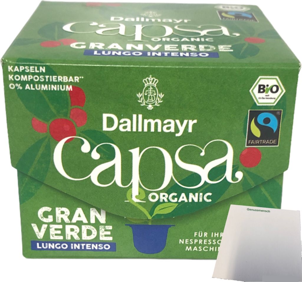 Dallmayr Capsa Lungo Intenso 10 Portionen (56g Packung) + usy Block