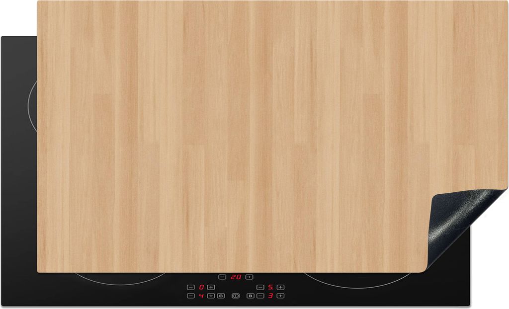 KitchenYeah Herdabdeckplatte Natürlich - Holz - Regal - Muster , 89x51cm, Küche Deko, Glaskeramikfeld Herdabdeckung, Abdeckplatte fùr Kochfeld