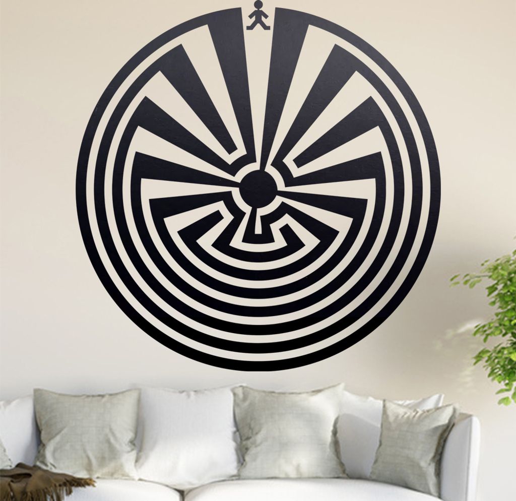 I'itoi - Man in the Maze Wandtattoo in 6 Größen - Wandaufkleber Wall Sticker - Dekoration, Küche, Wohnzimmer, Schlafzimmer, Badezimmer