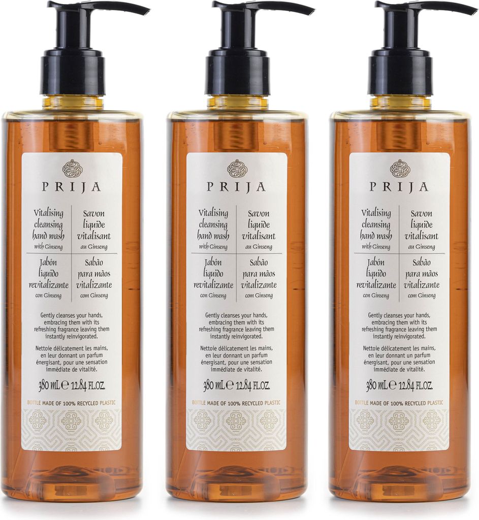 PRIJA Flüssigseife mit Ginsengextrakt, Pumpe 3x380ml Produktbild 