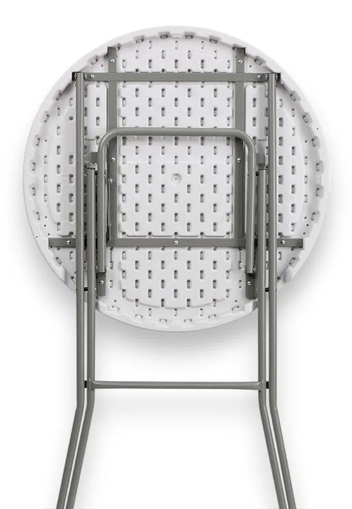 Table de bar pliante Ø80 cm avec structure robuste en aluminium blanc - 4