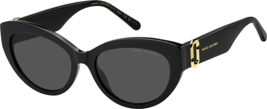Lunettes de soleil rectangulaires Marc Jacobs Marc 883/S Noir Brillant
