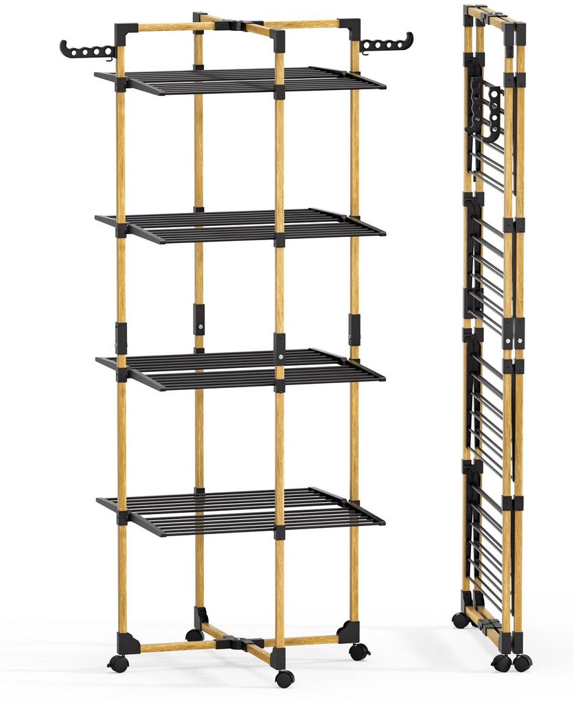 VOUNOT® Wäscheständer Turm 4 Ebenen Turmwäscheständer Produktbild 