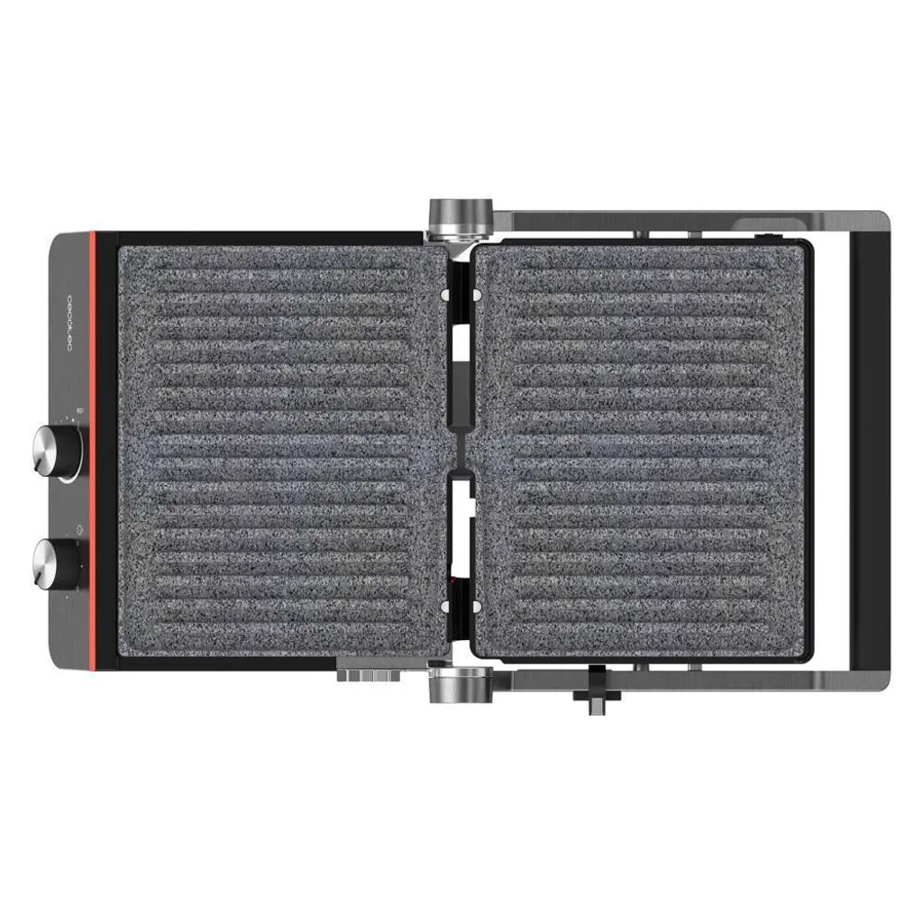 Gril Électrique de Table Multifonction 2200W - Plancha et Presse à Panini Inox - 2