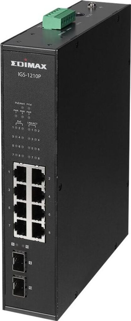 EDIMAX Switch Industrial 8-Port POE GbE + 2 GbE SFP unmanag.