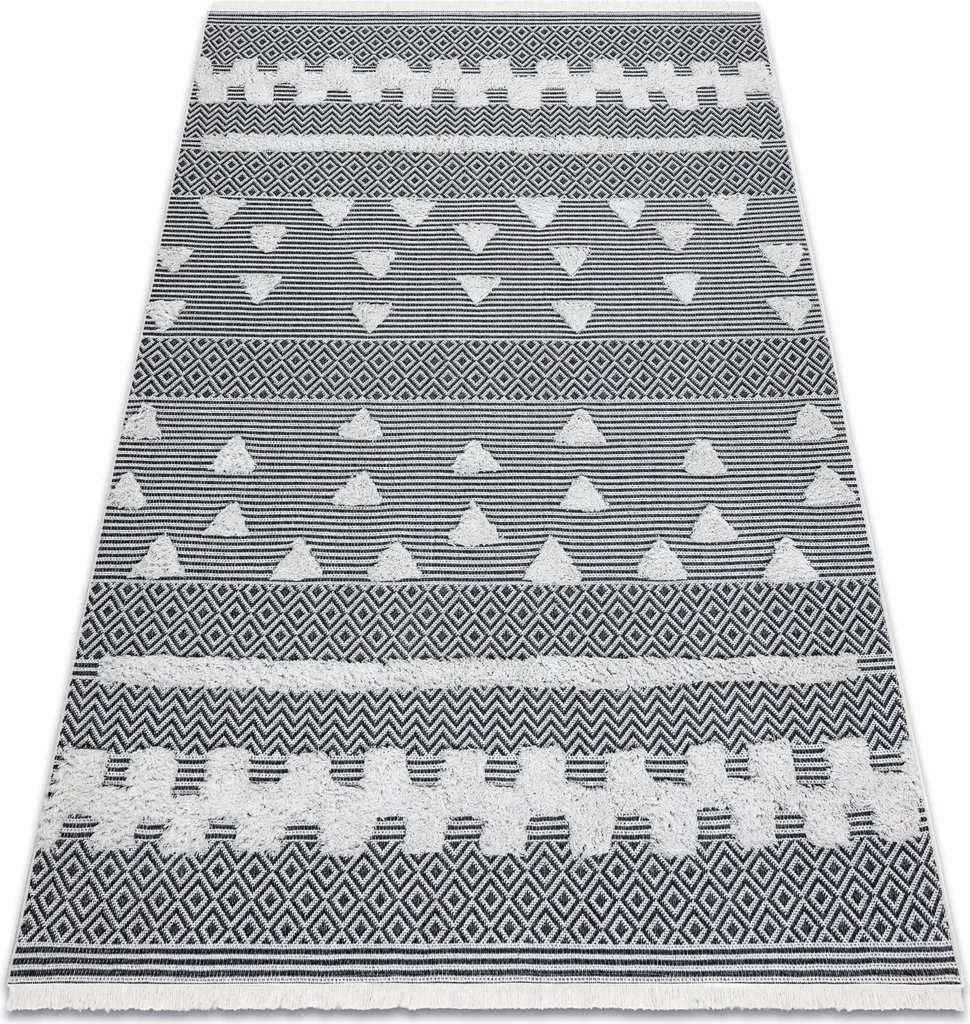 Tapis Anti-Tache Durable Géométrique 136x190 cm Sisal Éco Facile à Nettoyer