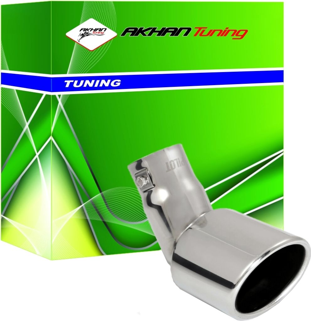 ER60002 - Edelstahl Endrohr, Auspuffendrohr, Auspuffblende 140x95mm d=30-45mm