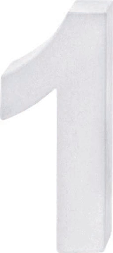 Pappzahl 1, Weiß, 10 x 3,5 cm, zum Basteln, mit Gewichten für Standfestigkeit