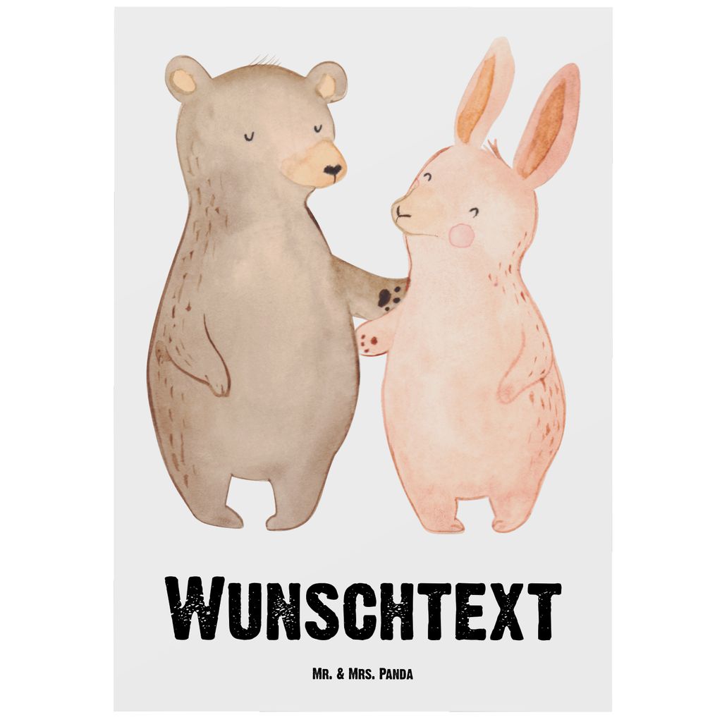 Mr. & Mrs. Panda Personalisierte Postkarte Hase Beste Mitbewohnerin der Welt - Weiß - Personalisierte Geschenke, Einladung mit Wunschtext, Ansicht...