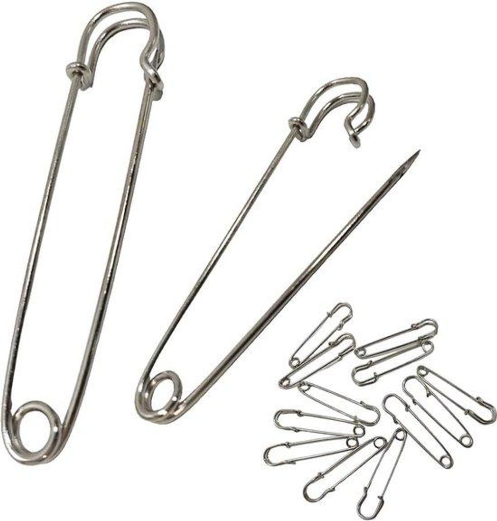 Sicherheitsnadeln 75mm silber 25Stk