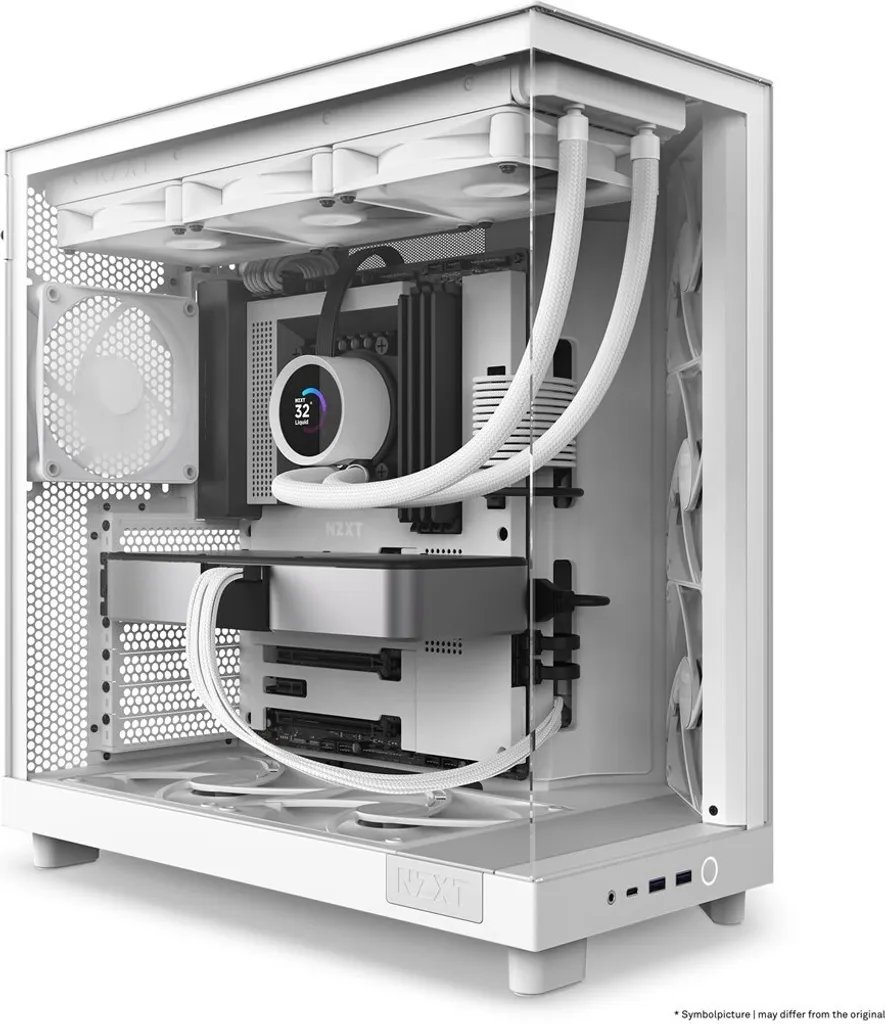 Boîtier PC de jeu NZXT H6 Flow Blanc idéal pour le watercooling - 3