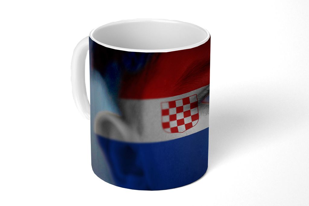 KitchenYeah Tasse Kaffeetasse Kaffeebecher 350 ml Flagge von Kroatien Teetasse - Fototasse - Becher - Keramikbecher - Teebecher - Kaffeetasse - B...