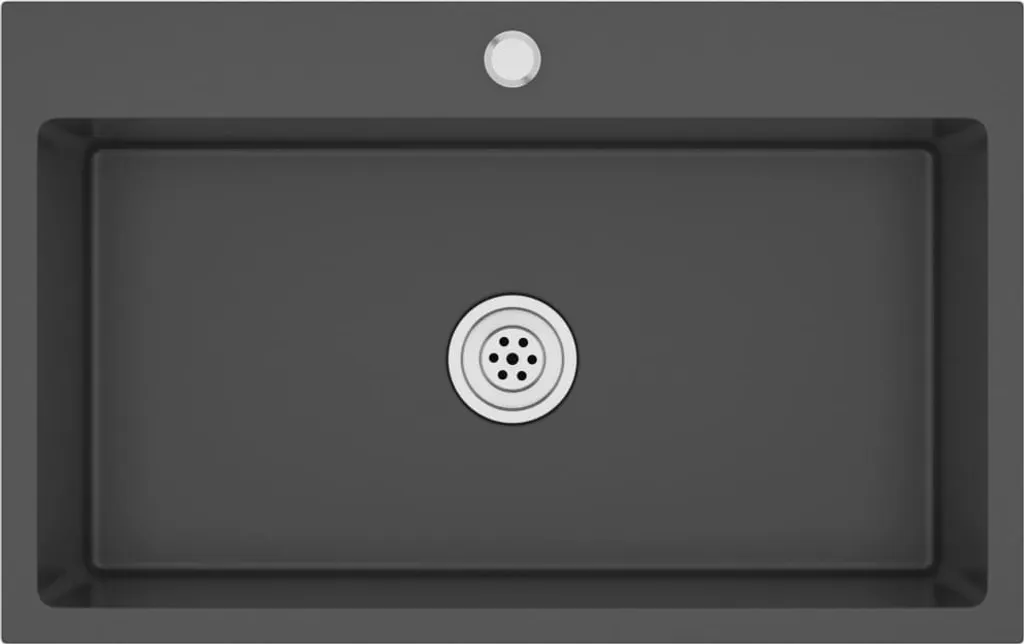 vidaXL Lavello da incasso a mano in acciaio inox nero