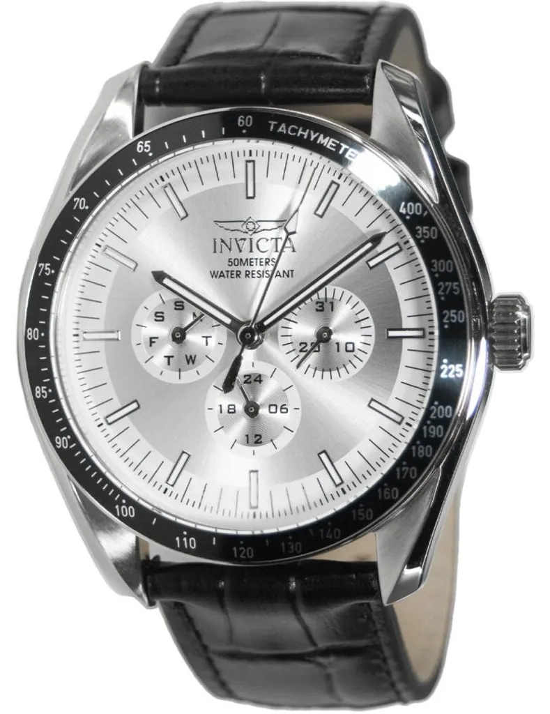 Montre Homme Quartz 44 mm Modèle 45968 en Acier Inoxydable Argenté