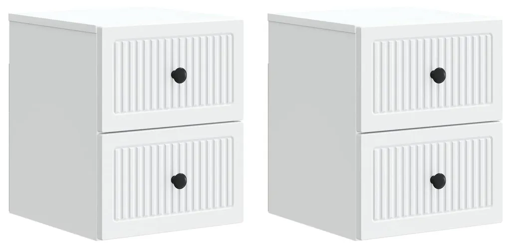 Table de nuit murale lot de 2 blanche avec tiroir pour chambre adulte
