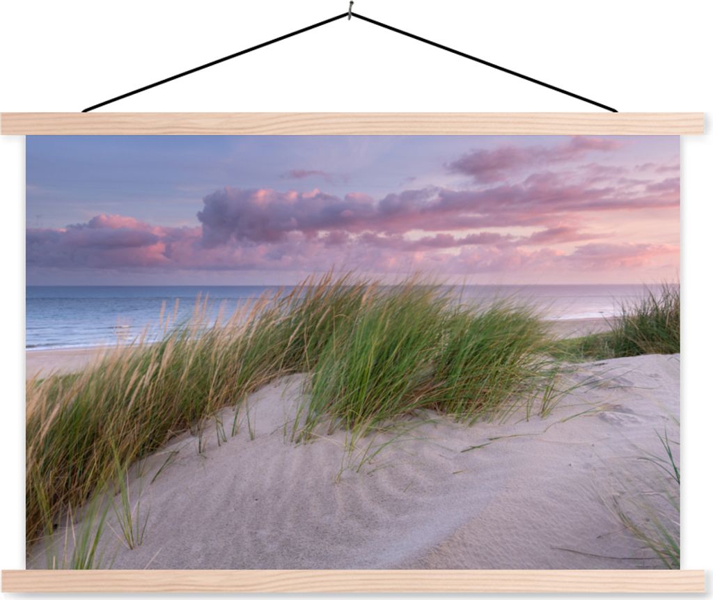 MuchoWow Textilposter Strand - Düne - Himmel 60x40 cm mit holzfarbenen Rahmen - Bilder