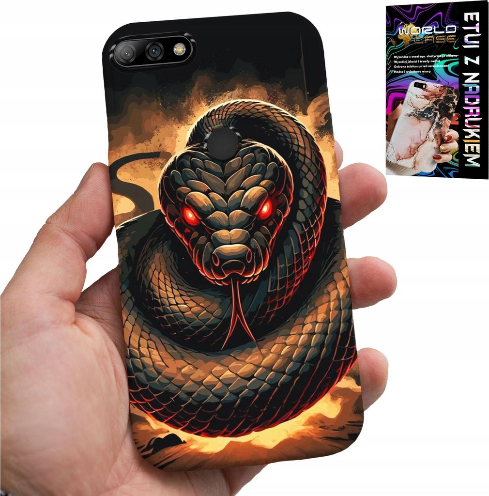 Gehäuse Für Huawei Y7 2018 - Schlange, Kobra Schlangen Klapperschlange Gehäuse + Film