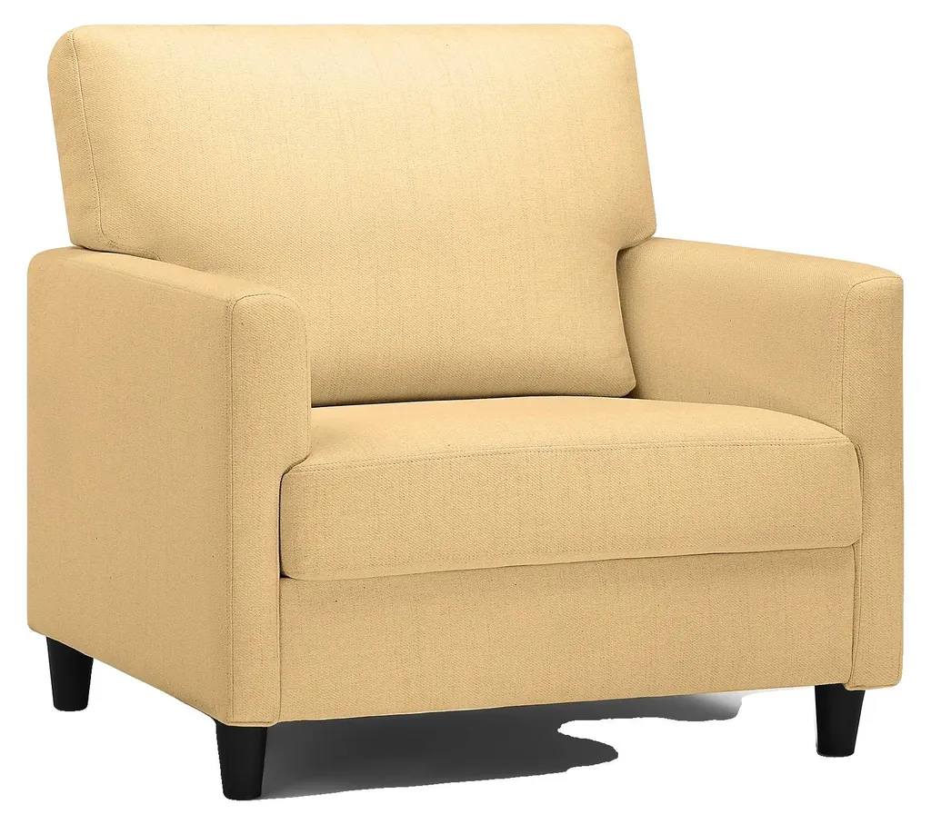 Fauteuil de détente moderne en mousse jaune vif pour salon confortable