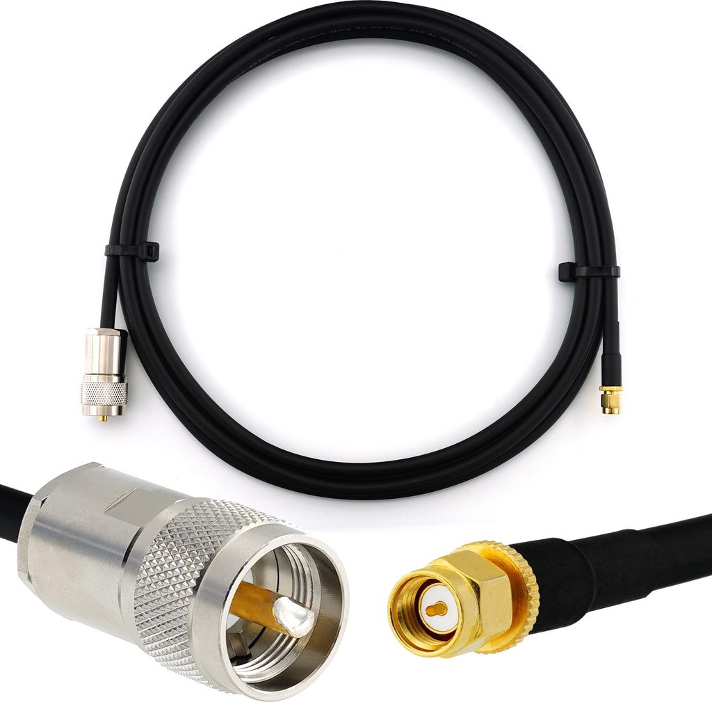 1m PL259 auf SMA Stecker UHF Koaxialkabel — Wetterfestes HF-240 (LMR 240 Äquivalent) Verlustarmes Verlängerungskabel — PL Antennenkabel für ...