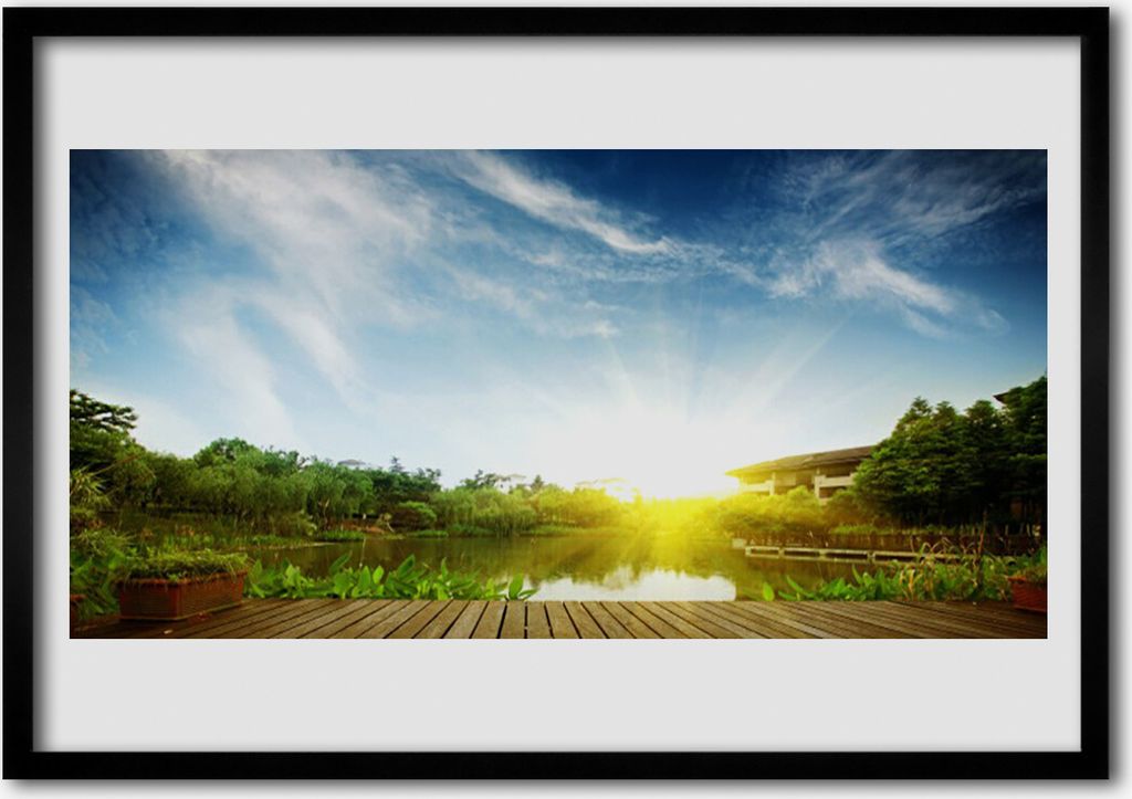 Bild 70x50 MDF-Rahmen Wandkunst See-Landschaft