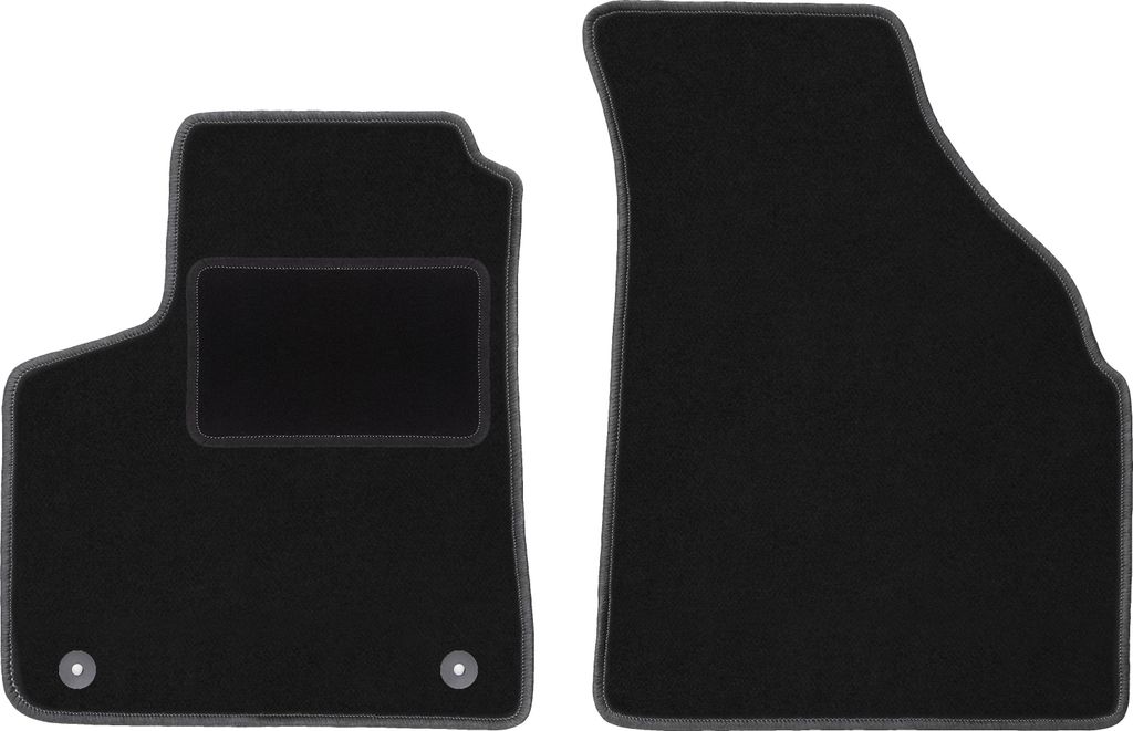 Velours-Fußmatten Vorne passend für Chevrolet Rezzo (Minivan, Bj. 2000-2011) – schwarz, passgenau, mit Befestigungen set 2 Stk. - STANDARD