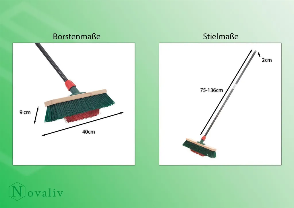 Novaliv Scopa Interni Con Pelo Di Rosa E Manico Telescopico – Setole Morbide In Crine Di Cavallo, Paletta Con Labbro In Gomma