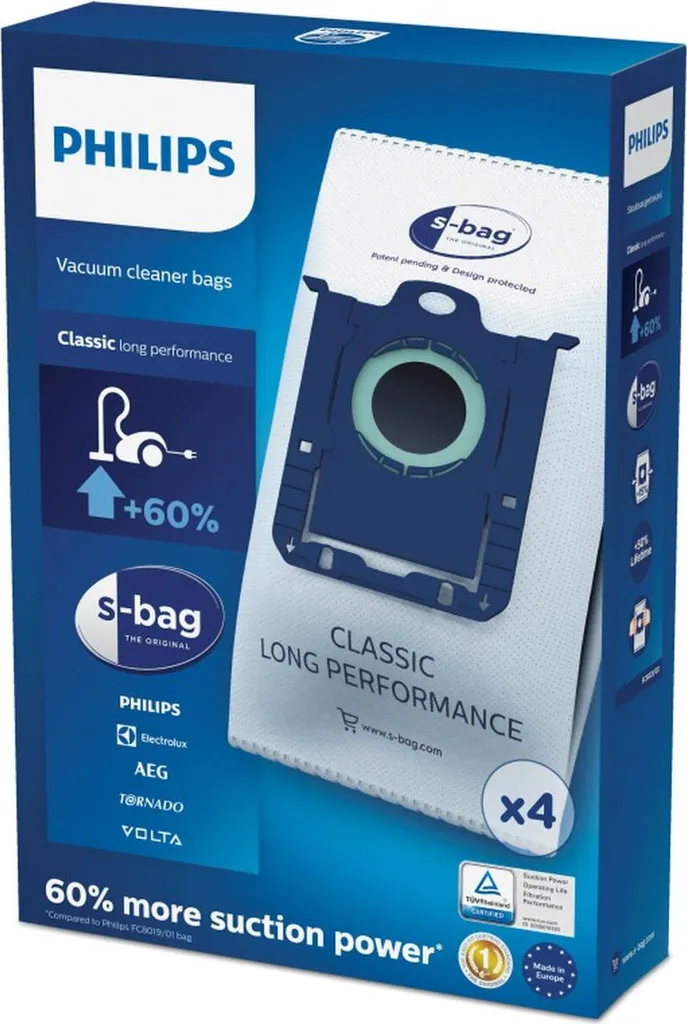 Sac de Rechange Philips : Stop aux Pertes d'Aspiration - Lot de 4 Sacs