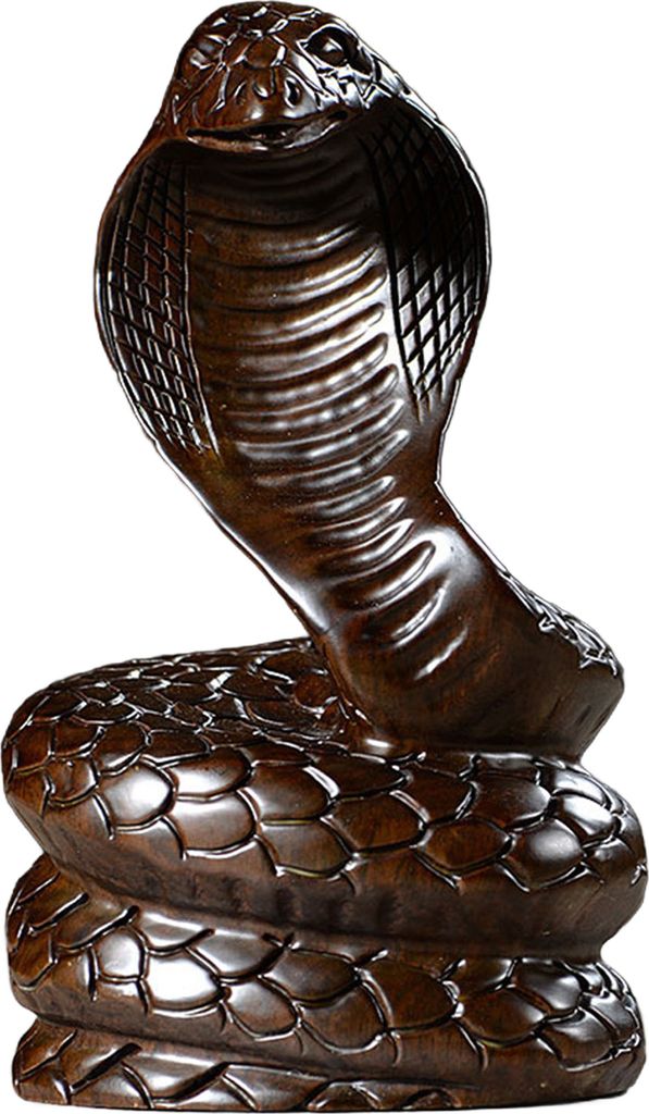 Schlangenstatue aus Holz, Chinesisches Neujahr 2025, Feng Shui, Sternzeichen-Tierfigur, kleine realistische Schlangenskulptur für die Schreibtisch...