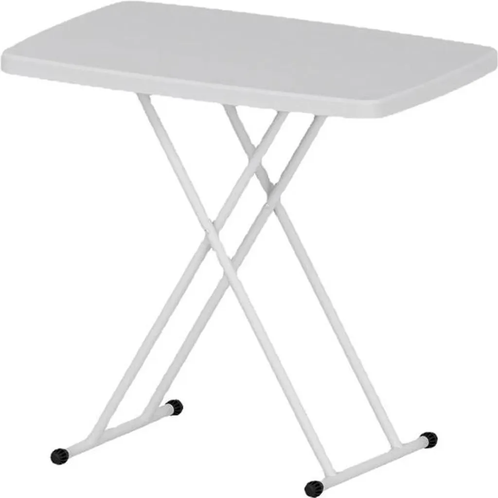Tavolo Pieghevole Bianco Regolabile - Robusto e Portatile per Casa e Camping