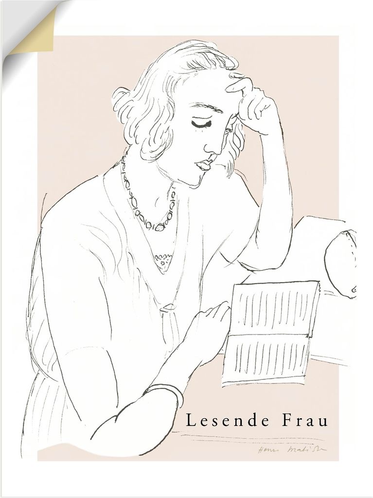 ARTland Wandbild, selbstklebend Lesende Frau Größe: 45x60 cm