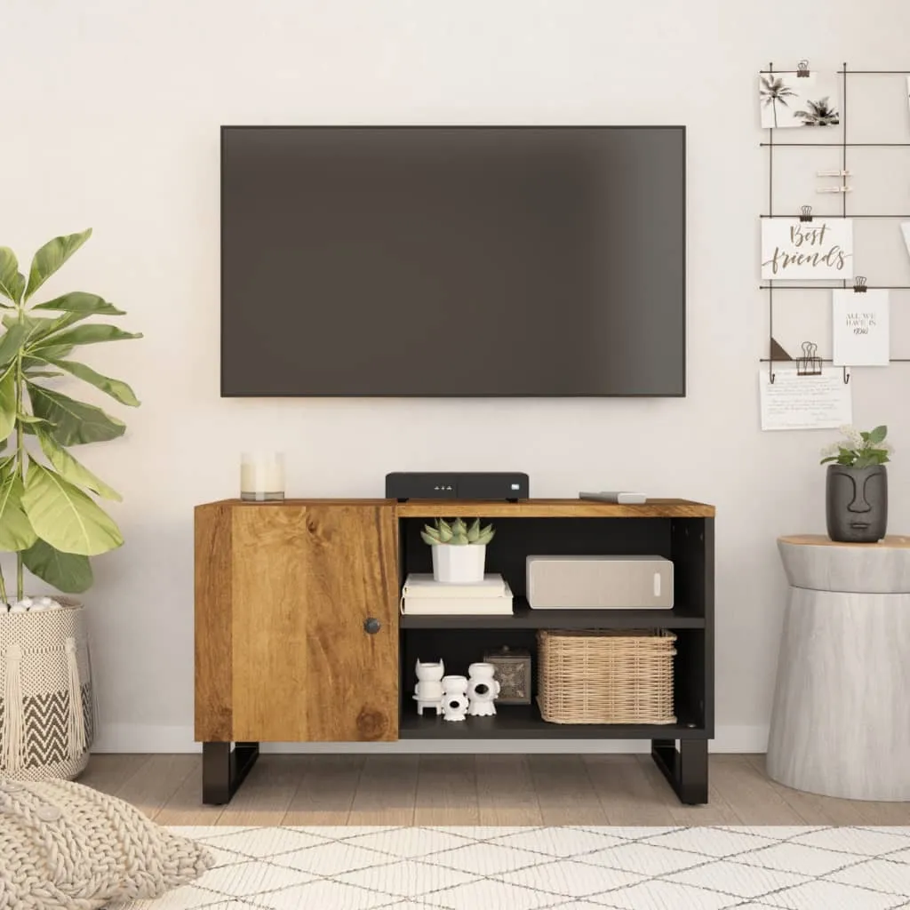 Meuble TV Stable en Bois de Manguier pour Ranger vos Appareils Hi-Fi