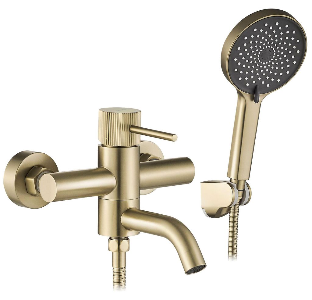Wannenarmatur Rea Lungo Stripe Gebürstetes Gold