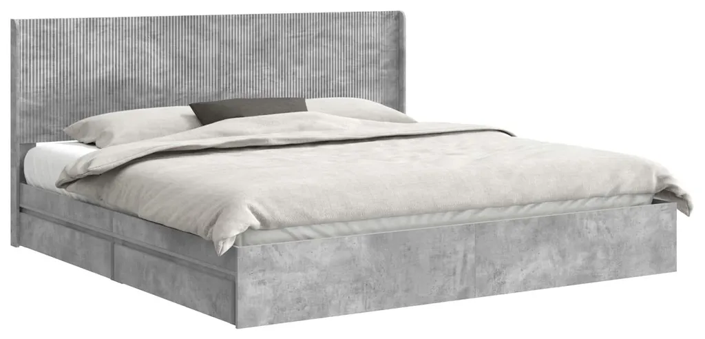Sommier coffre 200x200 cm pour ranger vos couettes, coloris gris