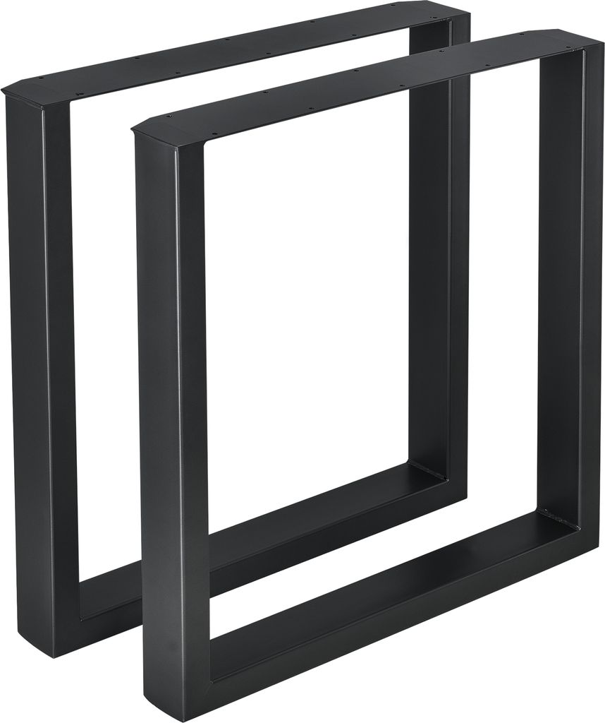 Two black table legs are shown against a white background.