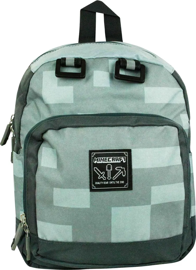 Sac à Dos Minecraft Argent Métallisé NS139 avec Bretelles Ajustables Enfant