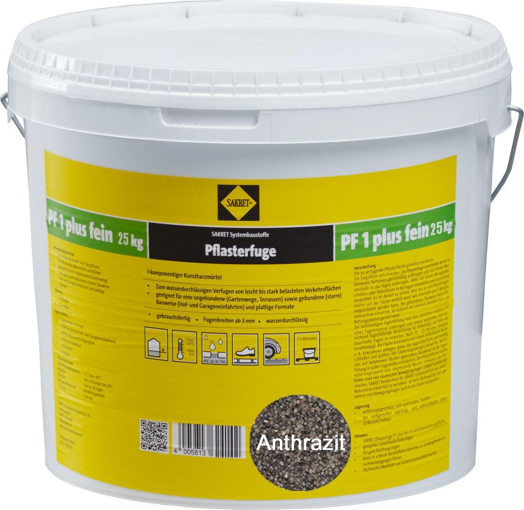 SAKRET Pflasterfugenmörtel PF1 Plus FEIN 25kg Produktbild 