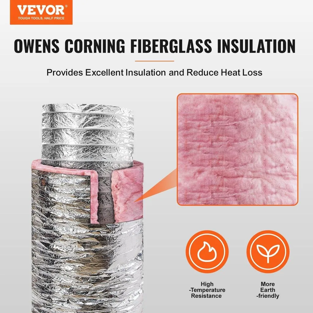 Gaine de ventilation isolée 254mm pour sèche-linge et systèmes CVC - 2