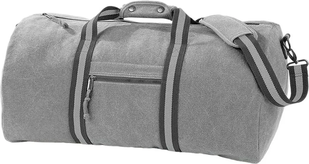 Sac de voyage vintage gris clair en toile : la solution bagage cabine léger