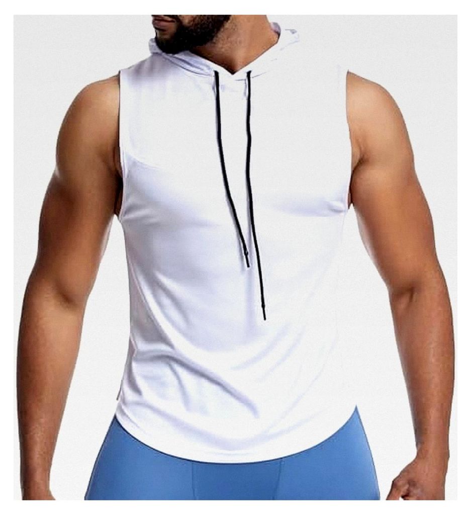 Herren Tank Top Ärmelloser Hoodie Muskelshirt für Sport und Fitness