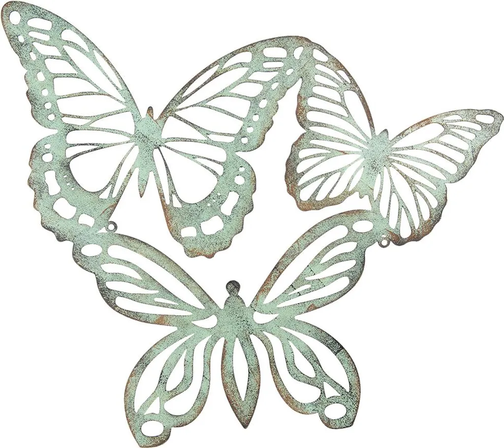Farfalla in Metallo Verde Clayre & Eef 53x45 cm | Decorazione Esterni/Interni
