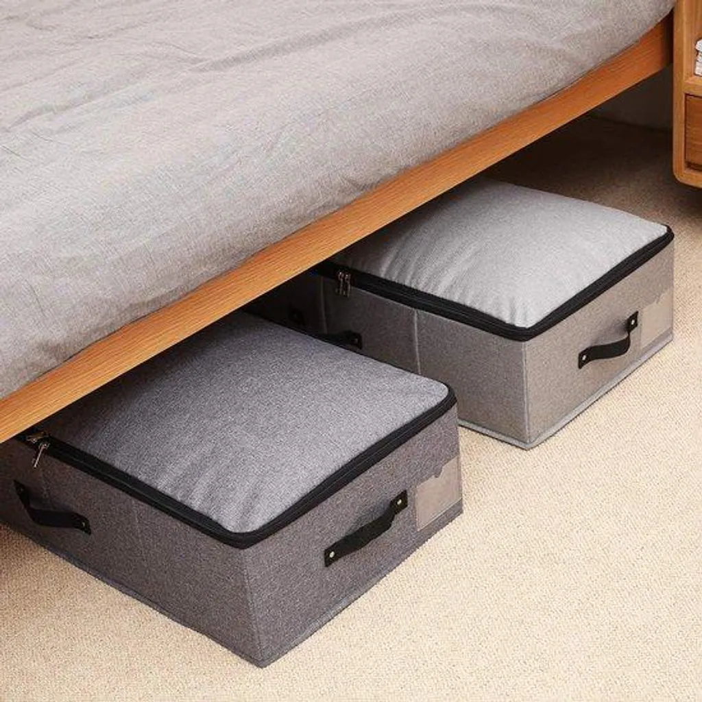 Bac de Rangement Grande Capacité en Tissu pour Vêtements et Couvertures