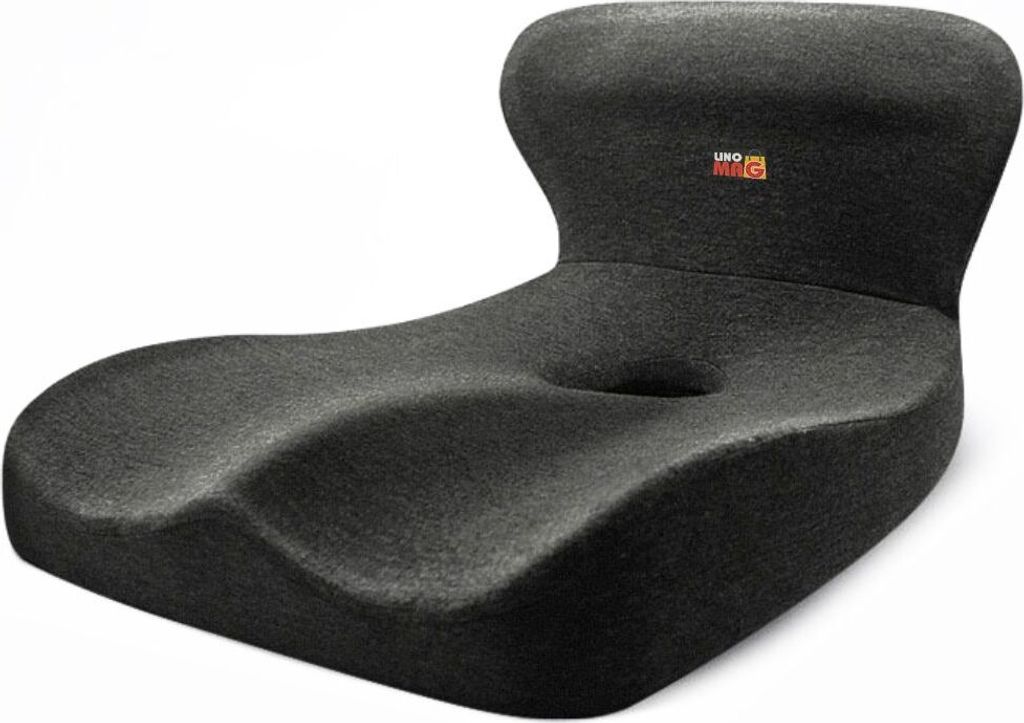 Orthopädisches Sitzkissen mit Lordosenstütze, Linomag , Memory Foam & Kühlgel, ergonomisch, für Büro- oder Autostuhl, abnehmbarer Bezug, Stei...