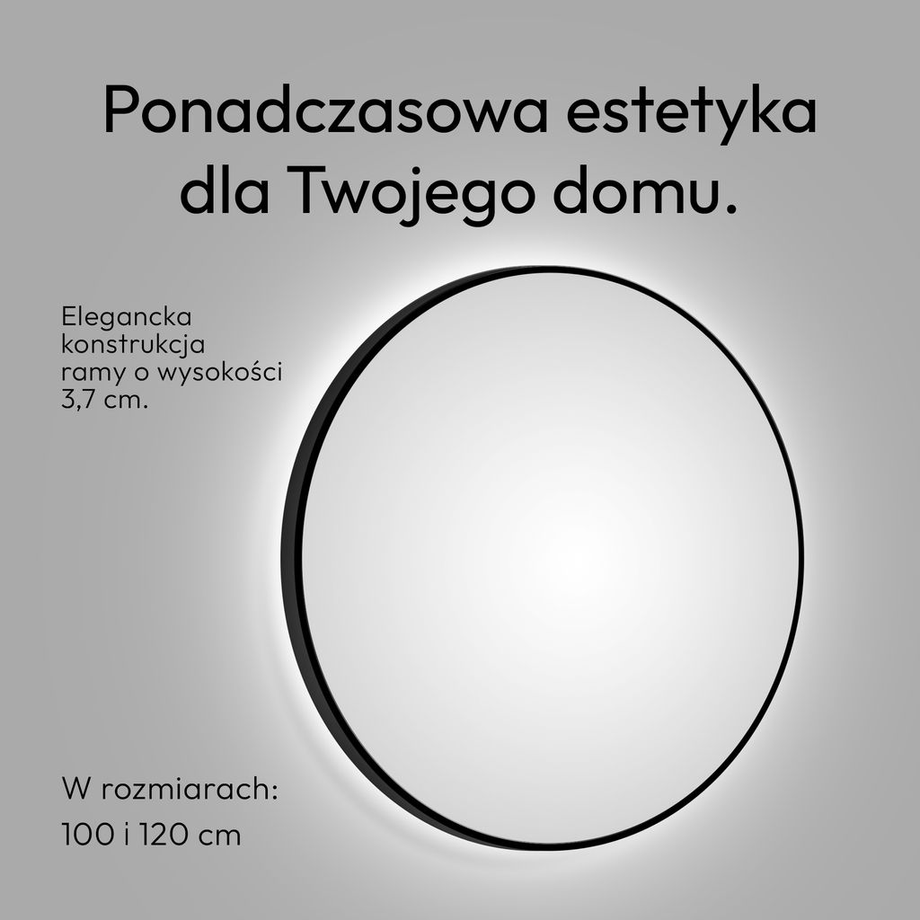 Lustro ?azienkowe z o?wietleniem Talos Black Orors Light Ø Zdjęcie produktu 
