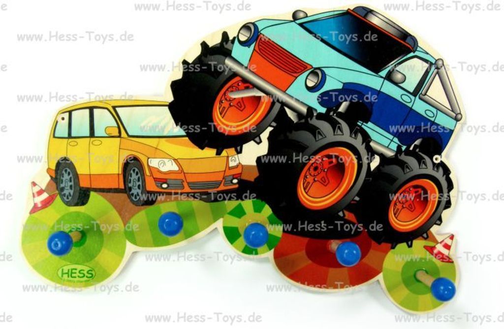 Hess, Kindergarderobe Monstertruck, Holz, ca 40 cm