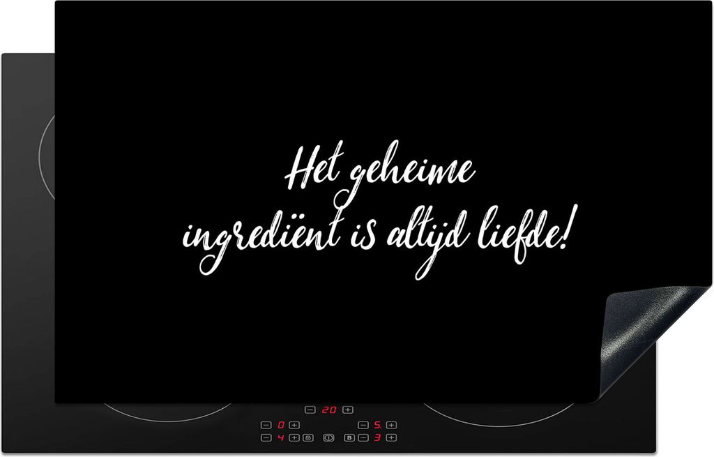 KitchenYeah Herdabdeckplatte Zitate - Kochen - Die geheime Zutat ist immer die Liebe! - Sprüche - Liebe , 85x52cm, Küche Deko, Glaskeramikfeld ...