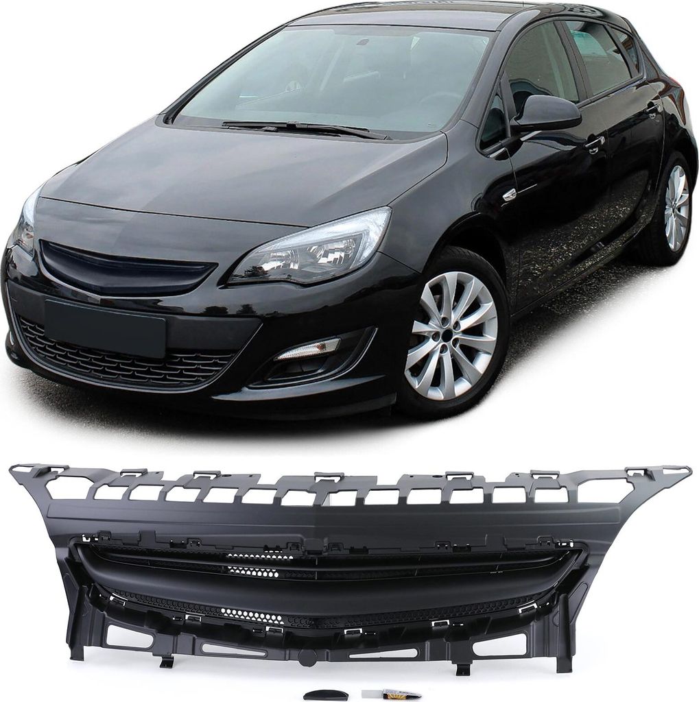 Sport Grill Kühlergrill ohne Emblem Schwarz für Opel Astra Produktbild 