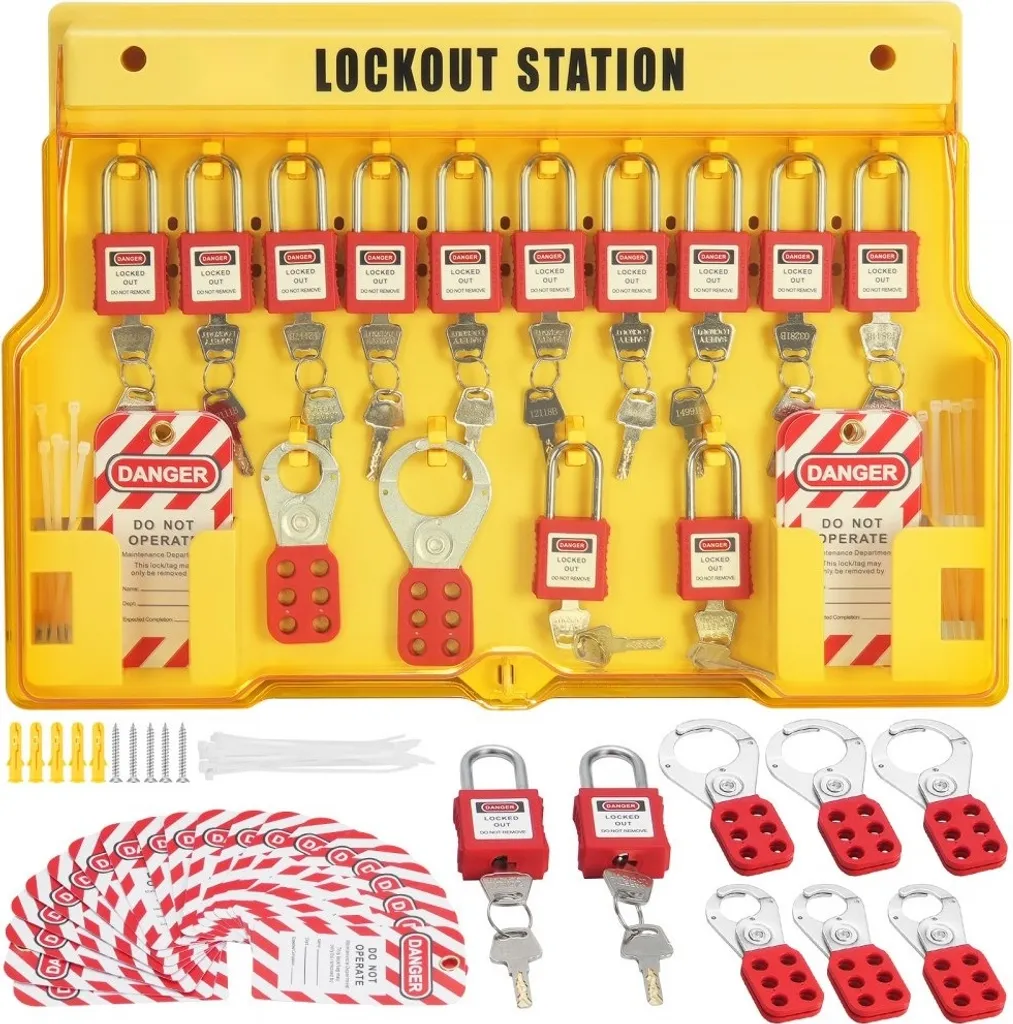 Kit de balisage électrique Lockout 60 pièces avec cadenas et moraillons