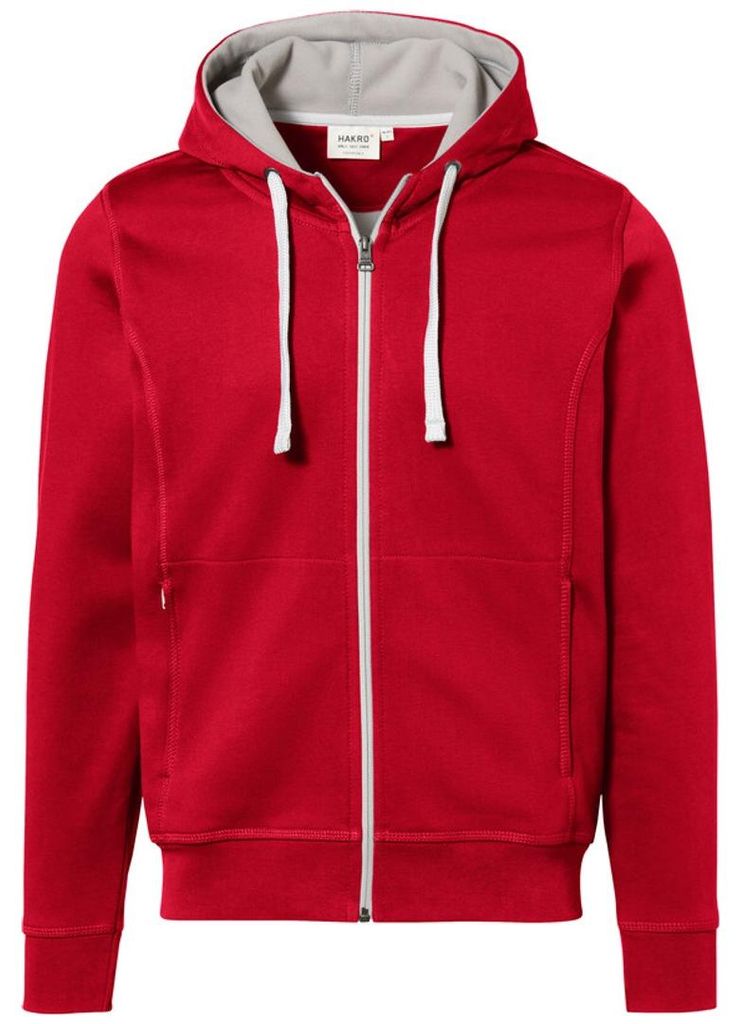 HAKRO Hakro Herren Kapuzen-Jacke Bonded #455 Gr. M rot Produktbild 